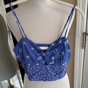 Altar’d States Blue Floral Crop Top